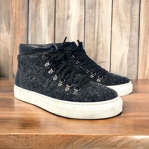 B2 Grey Wool D-Ring Lace Up Hiker Sneaker Size 38
